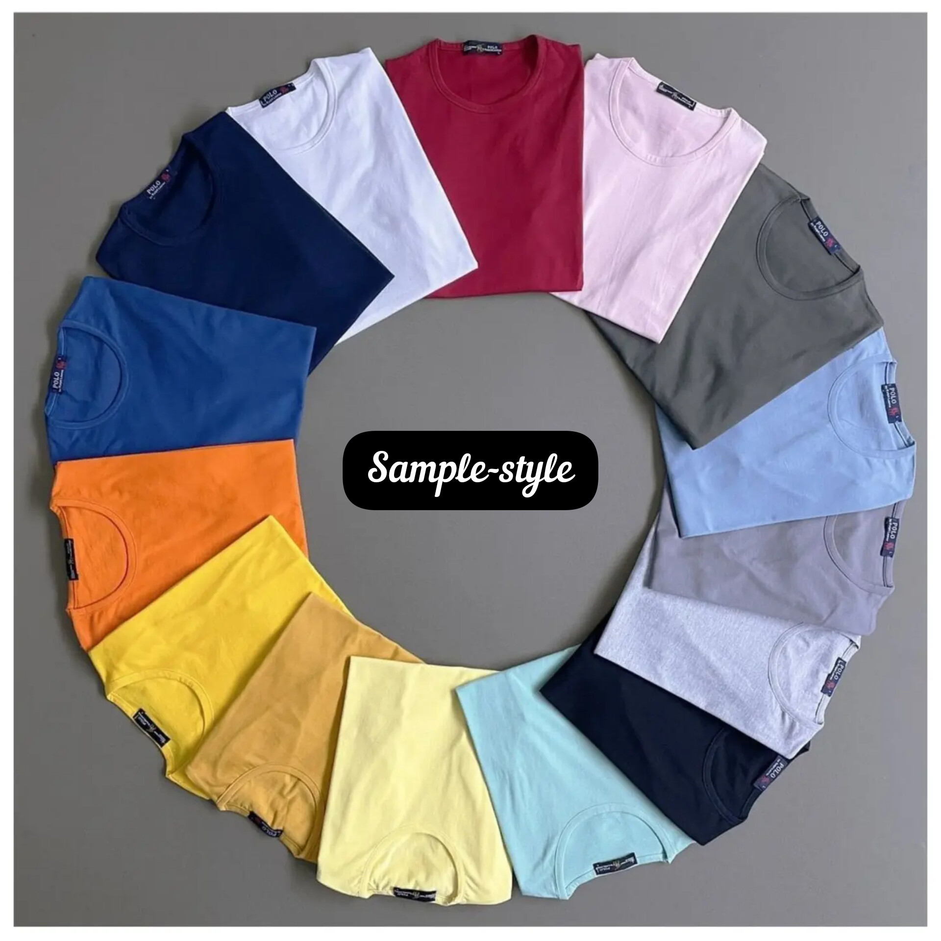 تیشرت پنبه یقه گرد ساده polo