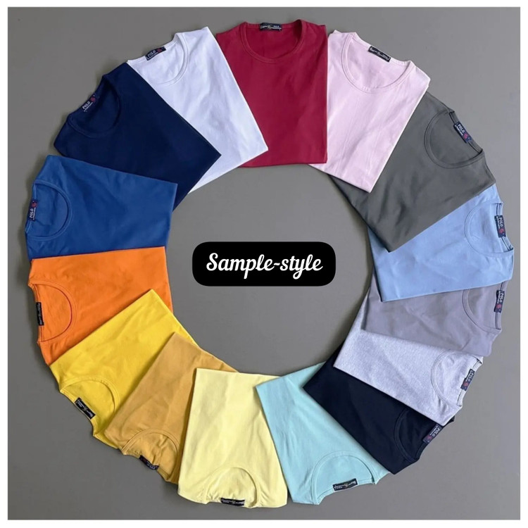 تیشرت پنبه یقه گرد ساده polo
