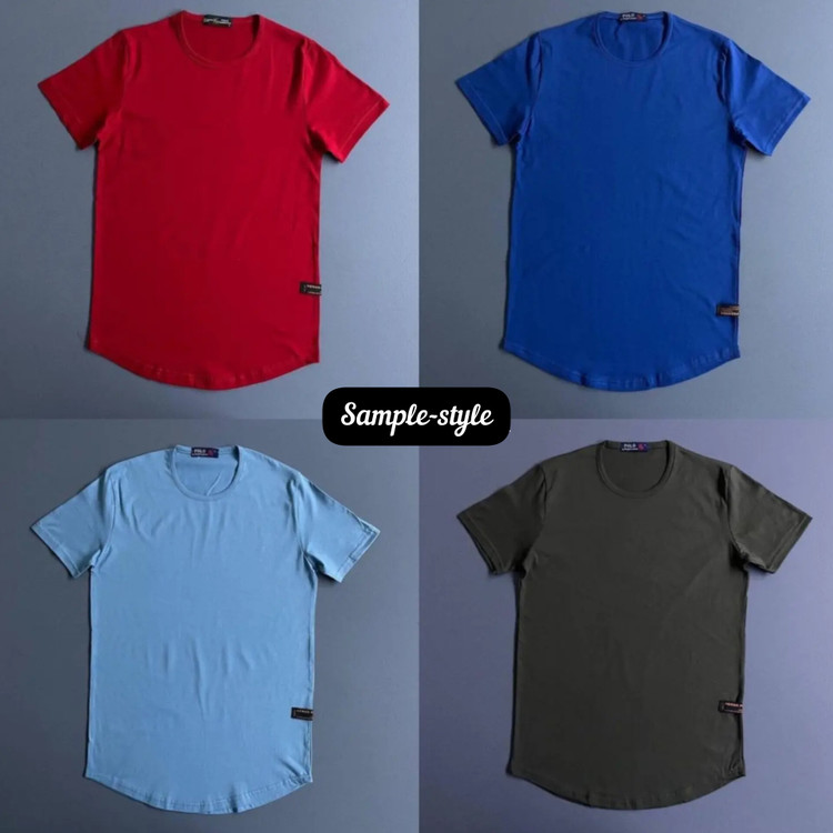 تیشرت پنبه یقه گرد ساده polo
